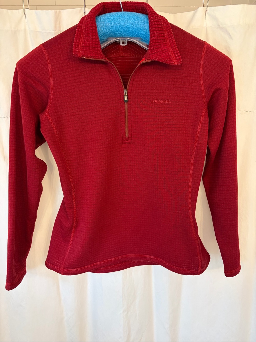 Patagonia Vtg Regulator Women's Deep Red Half-Zip Waffle Knit Pullover